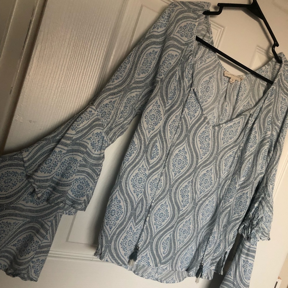 Paisley Bell Bottom Sleeve Blouse